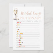 Parel & Prosecco Bruiloft Emoji Pictionary Kaart (Voorkant)