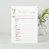 Parel & Prosecco Bruiloft Emoji Pictionary Kaart (Staand voorkant)
