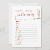 Parel & Prosecco Bruiloft Emoji Pictionary Kaart (Voorkant)
