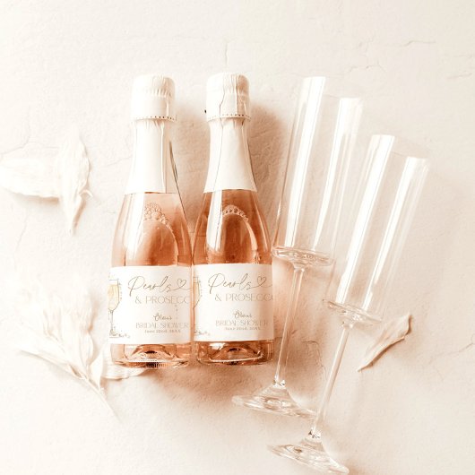 Parel & Prosecco Bruiloftsborrel, Bruiloftsbrunch Sparkling Wijnetiket