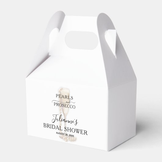 Parel & Prosecco Bruiloftsfeest Bedankdoosjes (Voorkant Zijde)