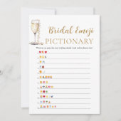 Parel & Prosecco Bruiloftsfeest Emoji Pictionary Kaart (Voorkant)