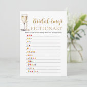 Parel & Prosecco Bruiloftsfeest Emoji Pictionary Kaart (Staand voorkant)