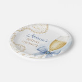 Parel & Prosecco Bruiloftsfeest Papieren Bord (Gekanteld)
