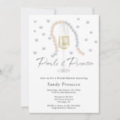 Parel & Prosecco Bruiloftsuitnodiging Kaart (Voorkant)