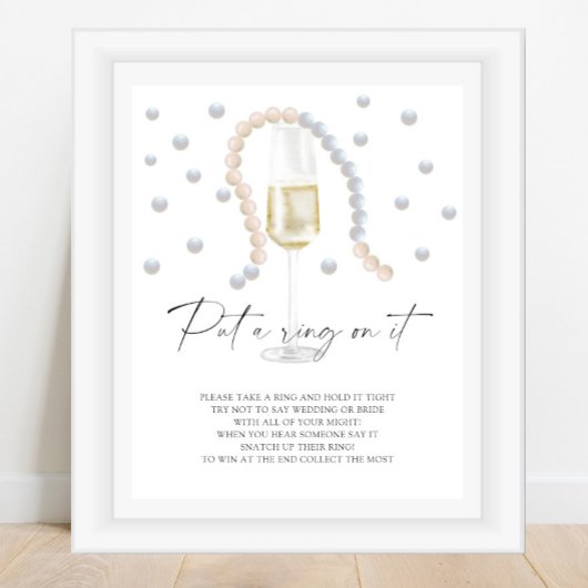 Parel & Prosecco - doe er een ring omheen spel Poster