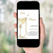 Parel Prosecco elegante Bruidsdouche Kaart