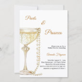 Parel Prosecco elegante Bruidsdouche Kaart (Voorkant)