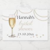 Parel Prosecco elegante Bruidsfeest mini bellen Sparkling Wijnetiket (Enkel label)