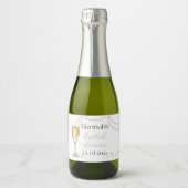 Parel Prosecco elegante Bruidsfeest mini-bubbels Sparkling Wijnetiket (Voorkant)