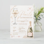Parel & Prosecco Elegante Coquette Kaart (Staand voorkant)