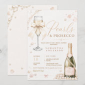 Parel & Prosecco Elegante Coquette Kaart (Voorkant / Achterkant)