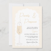 Parel & Prosecco Golvende Boog Bruidsdouche Kaart (Voorkant)