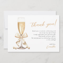Parel & Prosecco Gouden Bruidscadeau Bedankkaart