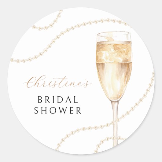 Parel & Prosecco Gouden Bruidsfeest Stickers (Voorkant)