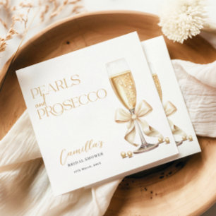 Parel & Prosecco Gouden Minimal Bridal Shower Servet