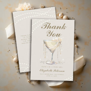 Parel Prosecco Ivoor Elegante Bruiloft Bridal Show Bedankkaart