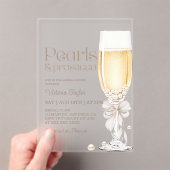 Parel Prosecco Lint Bruidsfeest Acryl Uitnodigingen (Insitu (Draagbaar))
