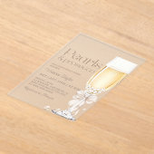 Parel Prosecco Lint Bruidsfeest Acryl Uitnodigingen (Laagn)