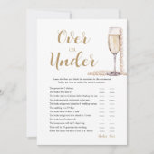 Parel & Prosecco Meer of Minder Bruidsfeest Game Kaart (Voorkant)