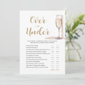 Parel & Prosecco Meer of Minder Bruidsfeest Game Kaart (Staand voorkant)