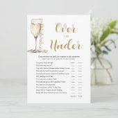 Parel & Prosecco Meer of Minder Bruiloftsspel Kaart (Staand voorkant)