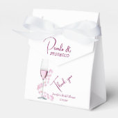 Parel & Prosecco Moderne Elegante Bruidsdouche Bedankdoosjes (Voorkant Zijde)