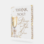 Parel & Prosecco, neem er één Acryl Bord (Hoek)