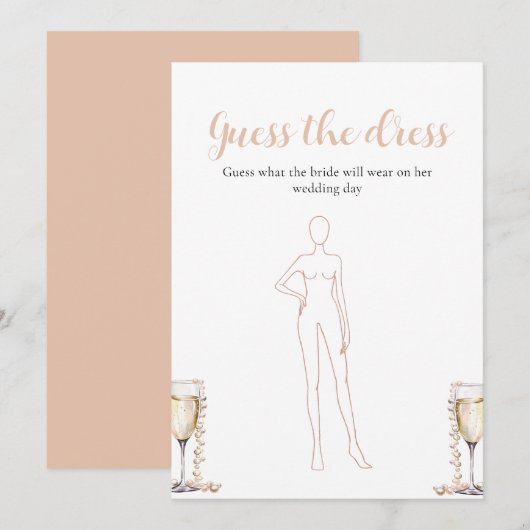 Parel Prosecco Raad De Jurk Bruidsfeest Spel Kaart (Voorkant / Achterkant)