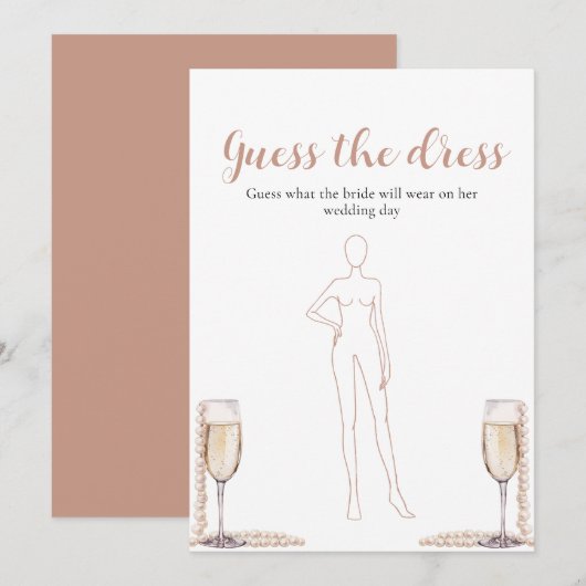 Parel Prosecco Raad De Jurk Bruidsfeest Spel Kaart (Voorkant / Achterkant)