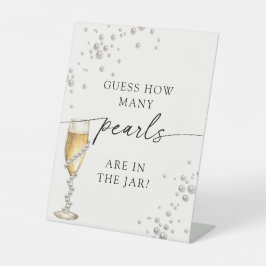 Parel & Prosecco Raad Hoeveel Parels Spel Bord Reclamebord Met Voetstuk