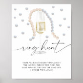 Parel & Prosecco - ring zoektocht bruidsdouche spe Poster (Voorkant)
