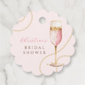 Parel Prosecco Roze Goud Bruidsdouche Bedankjes Labels (Achterkant)