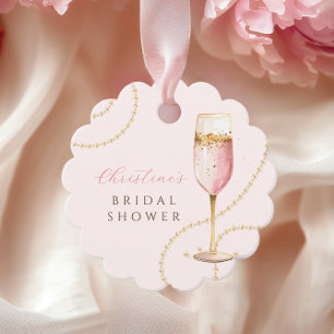 Parel Prosecco Roze Goud Bruidsdouche Bedankjes Labels