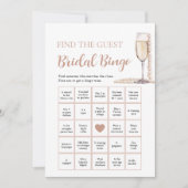 Parel & Prosecco Vind de Gast Bruidsbingo Game Kaart (Voorkant)