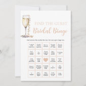 Parel & Prosecco Vind de Gast Bruidsbingo Game Kaart (Voorkant)