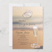 Parel & Prosecco Zonsondergang Strand Schelp Kaart (Voorkant)