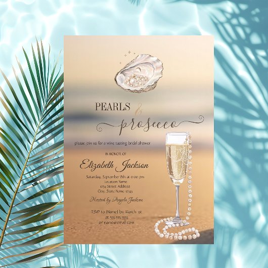 Parel & Prosecco Zonsondergang Strand Schelp Kaart