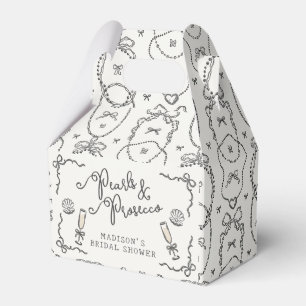 Parel & Prosecco Zwarte Coquette Strik Bruidsuitno Bedankdoosjes