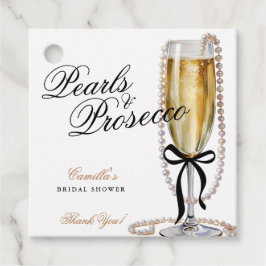 Parel & Prosecco Zwarte Strik Bruidsdiner Bedankjes Labels