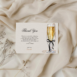 Parel & Prosecco Zwarte Strik Bruidsdiner RSVP Kaartje