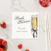 Parel & Prosecco Zwarte Strik Bruidsdiner Servet (Insitu)
