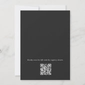 Parel & Prosecco Zwarte Strik QR Code Bruidsfeest Kaart (Achterkant)
