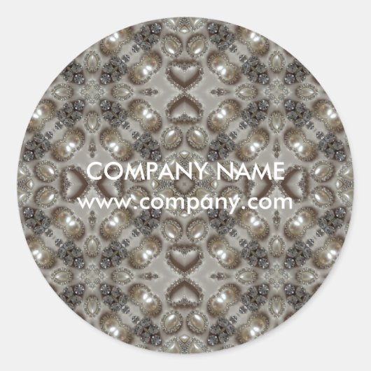 parel rhinestone kristal sieraden ontwerper ronde sticker (Voorkant)