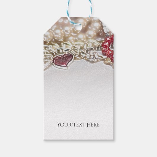Parel & Rode Valentijnsliefde Juweeltjes Chic Fees Cadeaulabel (Voorkant)