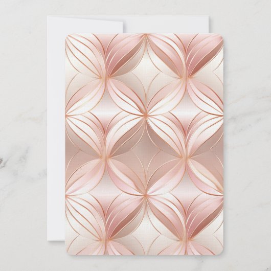Parel Roos Goud Abstract Bruiloft Kaart (Achterkant)