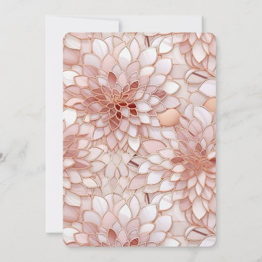 Parel Roos Goud Bloemen Bruiloft Kaart (Achterkant)