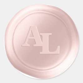 Parel Roze Wax Seal Monogram Bruiloft Stickers