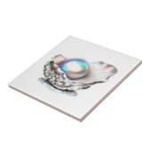 Parel schelp iriserende 3D zeeschelp strand Tegeltje (Zijkant)