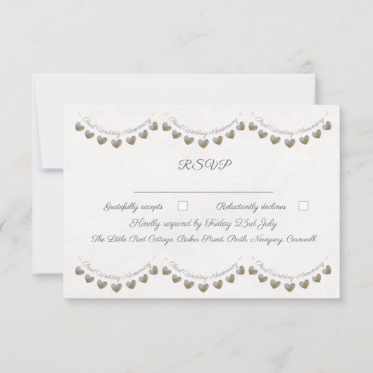 Parel slinger 30e trouwjubileum RSVP kaartje (Voorkant)